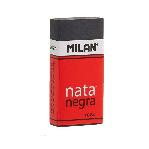 BORRACHA PRETA MILAN NATA NEGRA 7024 50x23x10mm
