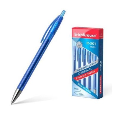 ESFEROGRAFICA RETRATIL GEL ERICHKRAUSE  R-301 PONTA 0.5MM -  AZUL
