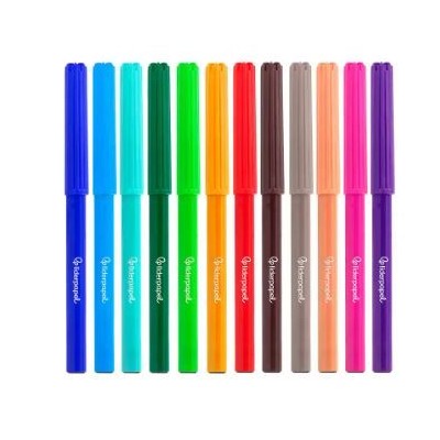 MARCADORES FELTRO COLORIDOS  (12 CORES)