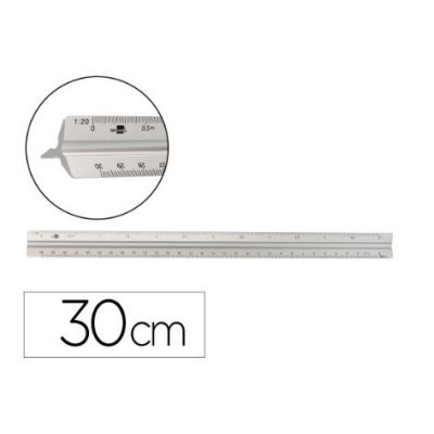 REGUA ESCALAS TRIANGULAR LP 30CM 1:20 / 25 / 50 / 75 / 100 / 150