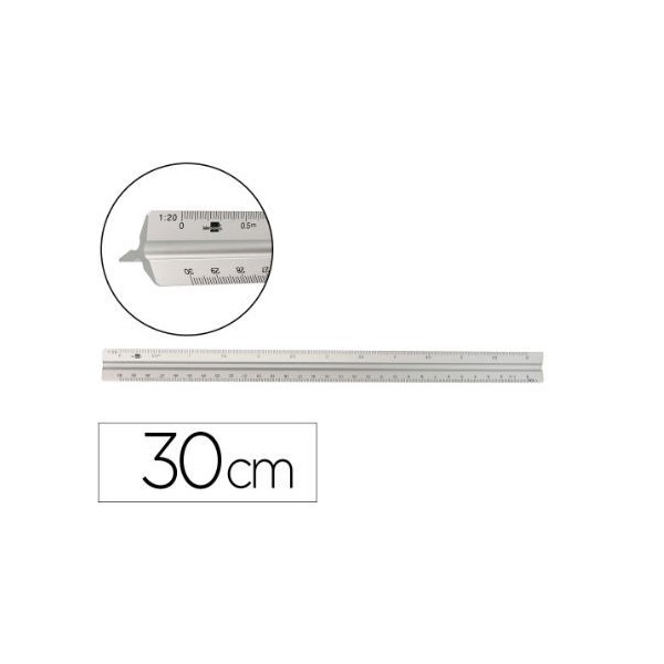REGUA ESCALAS TRIANGULAR LP 30CM 1:20 / 25 / 50 / 75 / 100 / 150
