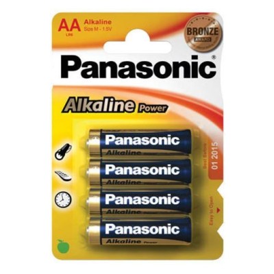 PILHAS PANASONIC ALCALINA  AA - 1,5V (BLISTER 4)