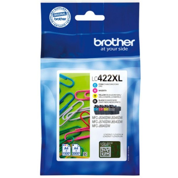 KIT 4 TINTEIROS BROTHER LC422XL (BK/C/M/Y) ORIGINAL