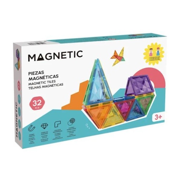 JOGO MAGNETIC C/ 32 PECAS FORMAS MAGNETICAS