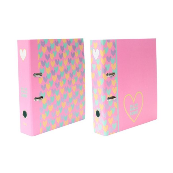 PASTA ARQUIVO ANCOR B´LOG HEARTS L/L 80MM 2 ARGOLAS SORTIDO