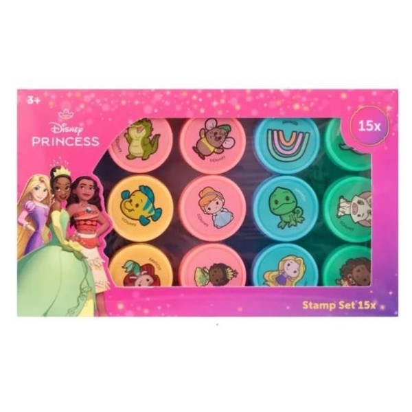 BLISTER C/ 15 x CARIMBOS DISNEY PRINCESS C/ FIGURAS SORTIDAS 