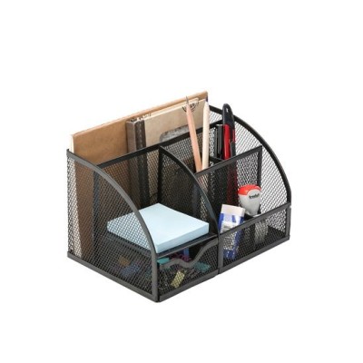 ORGANIZADOR / PORTA LAPIS C/ 5 DIVISOES S/ ACESSORIOS CURVO REDE PRETO