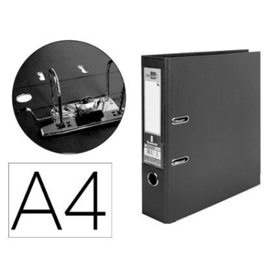 PASTA  ARQUIVO PVC "LP"  C/ CALHA METALICA A4  L/L 70/80MM PRETA