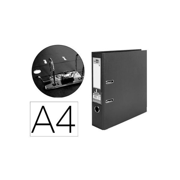 PASTA  ARQUIVO PVC "LP"  C/ CALHA METALICA A4  L/L 70/80MM PRETA