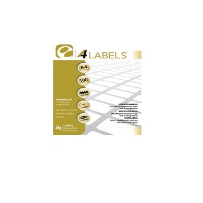 ETIQUETAS BRANCAS A4 4LABELS 190x61mm 100FLS x 4 ETIQ.