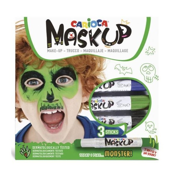 PINTURA FACIAL CARIOCA MASK UP 3 CORES - MONSTER