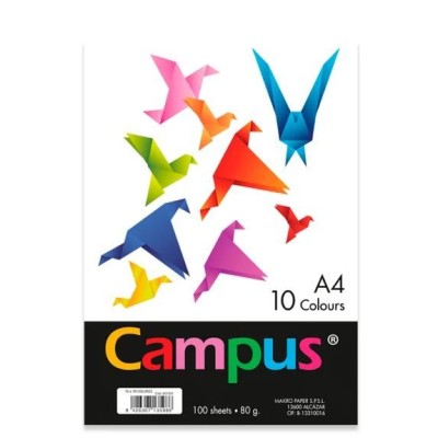 PAPEL FOTOCOPIA CAMPUS  A4 80GR. 100FLS  10FLS x 10 CORES SORTIDAS