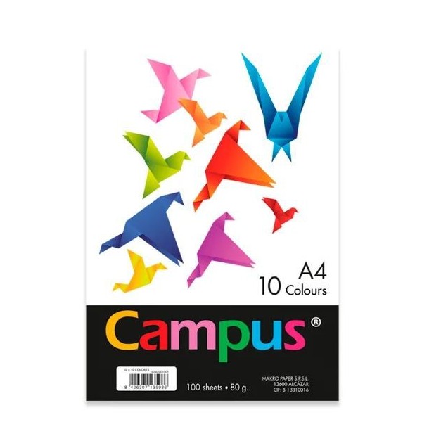 PAPEL FOTOCOPIA CAMPUS  A4 80GR. 100FLS  10FLS x 10 CORES SORTIDAS