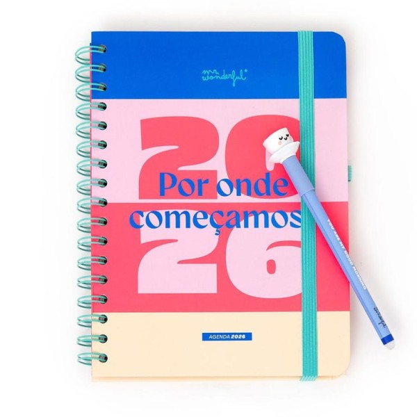 AGENDA ESPIRAL SEMANAL 2026 A5 MR WONDERFUL - POR ONDE COMEÇAMOS? 