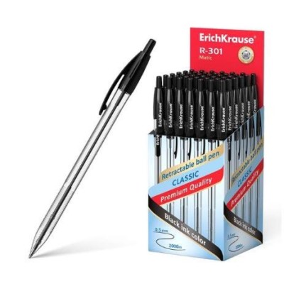 ESFEROGRAFICA RETRATIL ERICHKRAUSE R-301 1.0mm PRETO