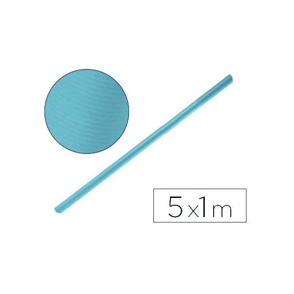 ROLO PAPEL KRAFT 65gr/m2  5x1MT - AZUL TURQUESA