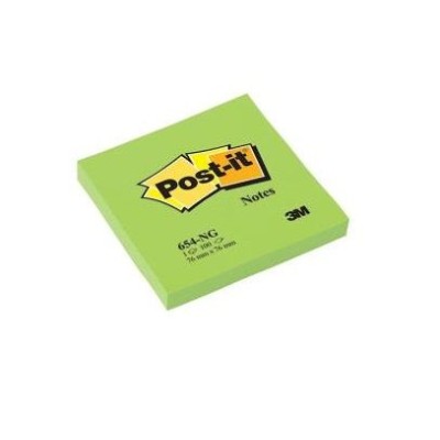 BLOCO Post-it® 76x76mm 100FLS 654N VERDE NEON