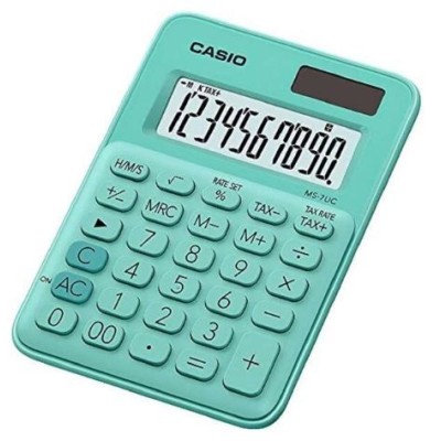 CALCULADORA SECRETARIA CASIO MS7UC VERDE CLARO 10 DIG
