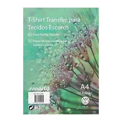 PAPEL TRANSFER LASER/COPIER A4 T-SHIRT TECIDOS ESCUROS 50FLS