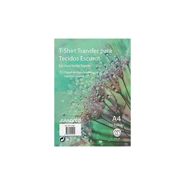 PAPEL TRANSFER LASER/COPIER A4 T-SHIRT TECIDOS ESCUROS 50FLS