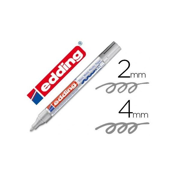 MARCADOR PERMANENTE EDDING 750 PT-CN 2-4MM PRATA