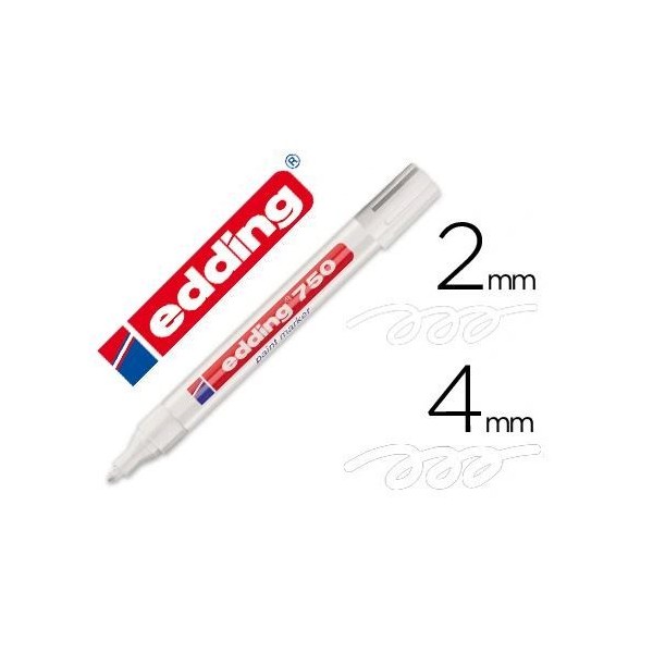 MARCADOR PERMANENTE EDDING 750 PT-CN 2-4MM BRANCO