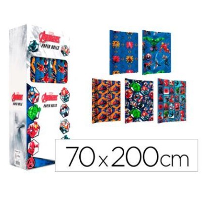 ROLO PAPEL EMBRULHO / FANTASIA INFANTIL 70x200cm (CORES SORTIDAS) - MARVEL