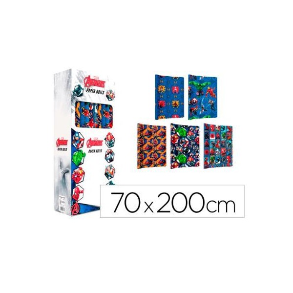 ROLO PAPEL EMBRULHO / FANTASIA INFANTIL 70x200cm (CORES SORTIDAS) - MARVEL