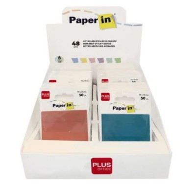 BLOCO NOTAS / POST IT PLUS OFFICE PAPER IN 75x75mm 50FLS CORES PASTEL