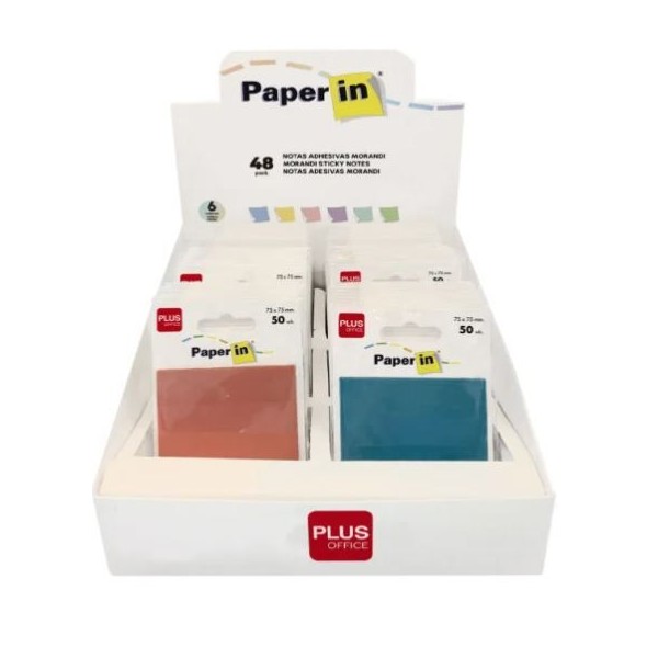 BLOCO NOTAS / POST IT PLUS OFFICE PAPER IN 75x75mm 50FLS CORES PASTEL