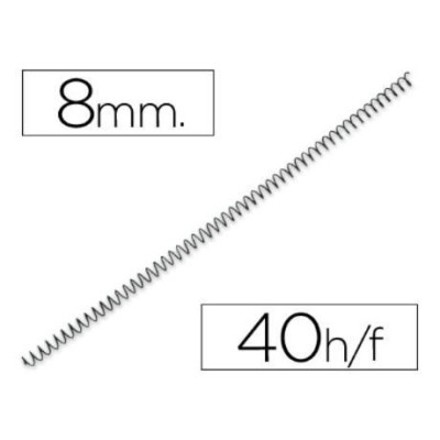 ARGOLAS ESPIRAL METALICAS PASSO 5:1 8MM PRETO