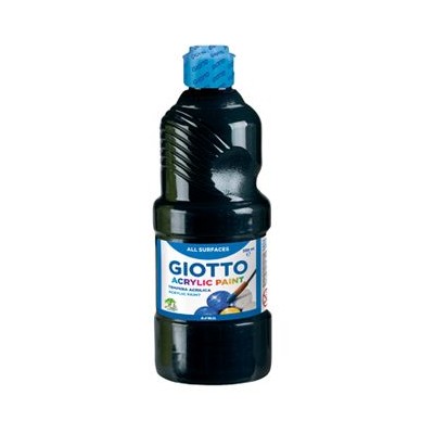FRASCO TINTA ACRILICA GIOTTO DECOR 500ML PRETO