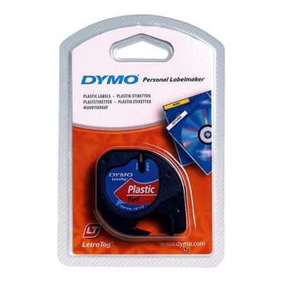 FITA DYMO LT ETIQUETA PLASTICO 12MMX4MT PRETO/VERMELHO