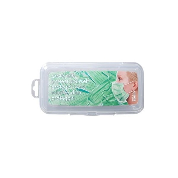 PORTA MASCARAS RETANGULAR 16.5cm TRASNPARENTE