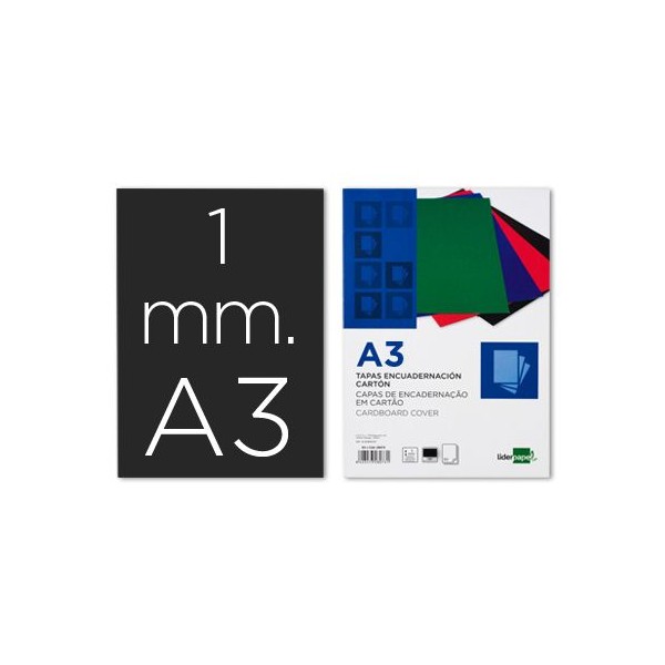 ACETATO ENCADERNAÇAO PVC 1mm A3 OPACO PRETO PACK_50unid