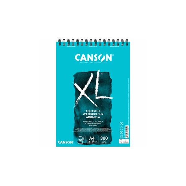 BLOCO ESPIRAL CANSON XL AQUARELLE A4 300gr. 30FLS