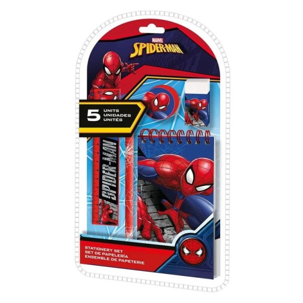 BLISTER C/ CONJUNTO ESCOLAR 5 PEÇAS SPIDER-MAN 