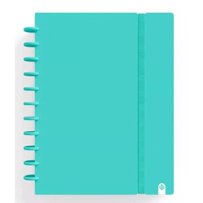 CADERNO INTELIGENTE "CAPA DURA" INGENIOX A4 100gr. 80FLS PAUTADO COR MENTA PASTEL