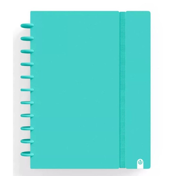 CADERNO INTELIGENTE "CAPA DURA" INGENIOX A4 100gr. 80FLS PAUTADO COR MENTA PASTEL