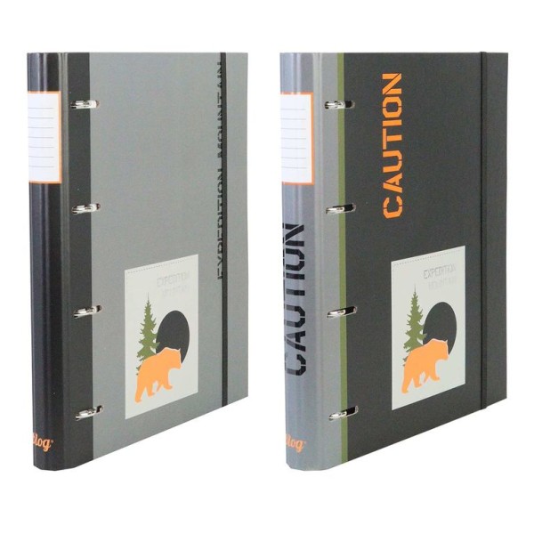PASTA ARQUIVO ANCOR  B´LOG TRAVELLER L/E 40MM x 4 ARGOLAS C/ RECARGA PAUTADA E SEPARADORES C/ ELASTICO 