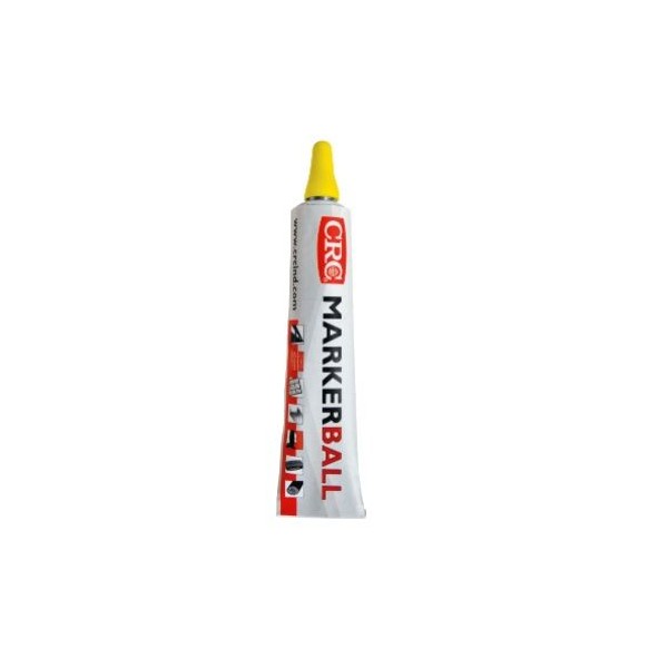 MARCADOR INDUSTRIAL EM BISNAGA COM PONTA EM ESFERA DE AÇO RESISTENTE  MARKER BALL AMARELO