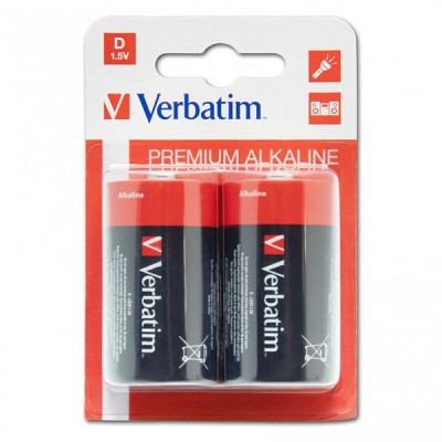 BLISTER C/ 2 x PILHAS ALCALINA VERBATIM PREMIUM LR20 D 1.5V