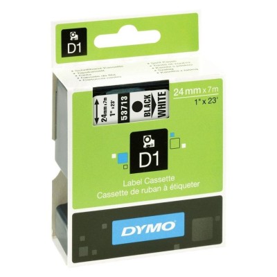 FITA DYMO 53713 (S0720930) D1 24MM x 7MT PRETO/BRANCO