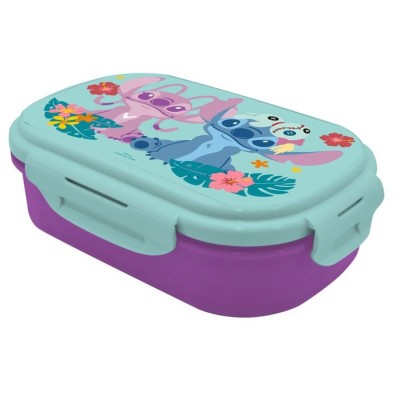 CAIXA DE LANCHE + GARFO DISNEY STITCH
