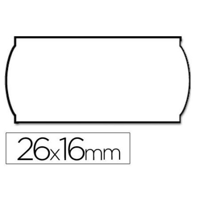 ROLO C/ 1200 ETIQUETAS 26x16mm REMOVIVEIS P/ ETIQUETADORA ONDULADAS BRANCO