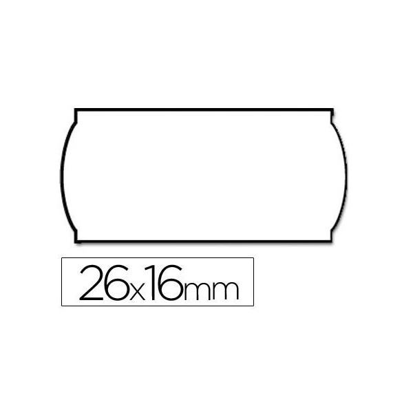ROLO C/ 1200 ETIQUETAS 26x16mm REMOVIVEIS P/ ETIQUETADORA ONDULADAS BRANCO