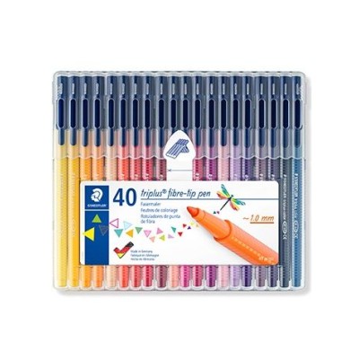 KIT 40 x MARCADORES FELTRO STAEDTLER TRIPLUS 323  1.0MM M CORES SORTIDAS