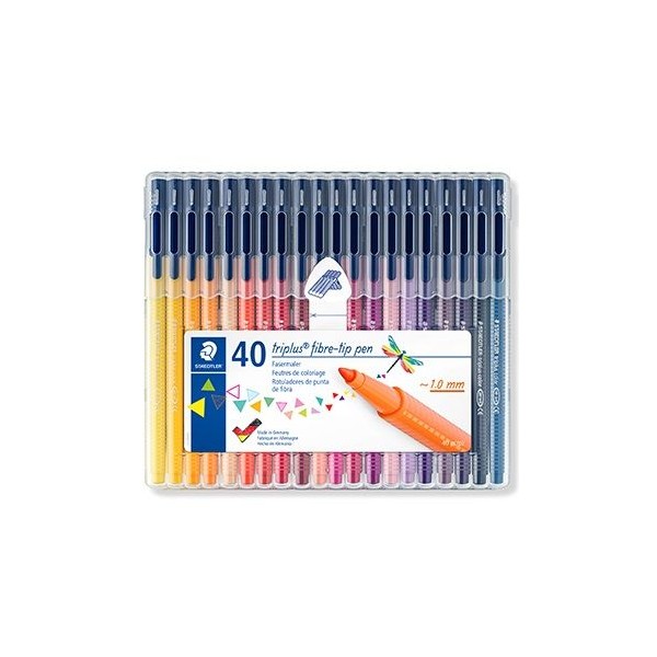 KIT 40 x MARCADORES FELTRO STAEDTLER TRIPLUS 323  1.0MM M CORES SORTIDAS