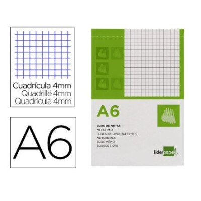 BLOCO APONTAMENTOS A6 60GR. 80FLS QUADRICULADO