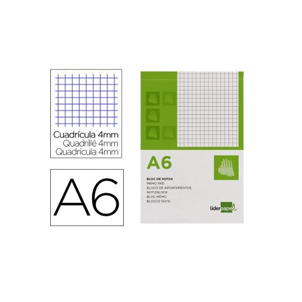 BLOCO APONTAMENTOS A6 60GR. 80FLS QUADRICULADO